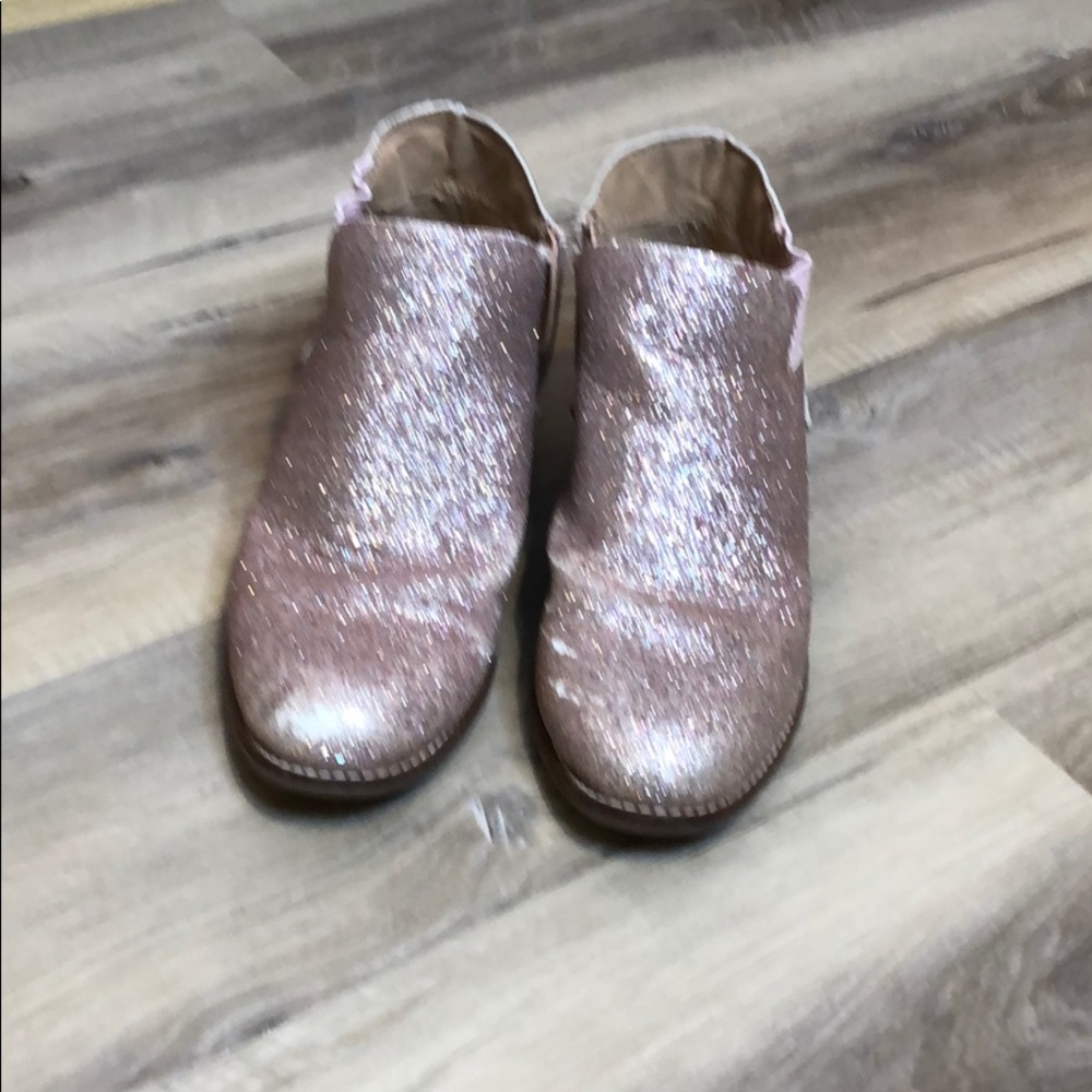 Hanna Anderson pink glitter ankle boots